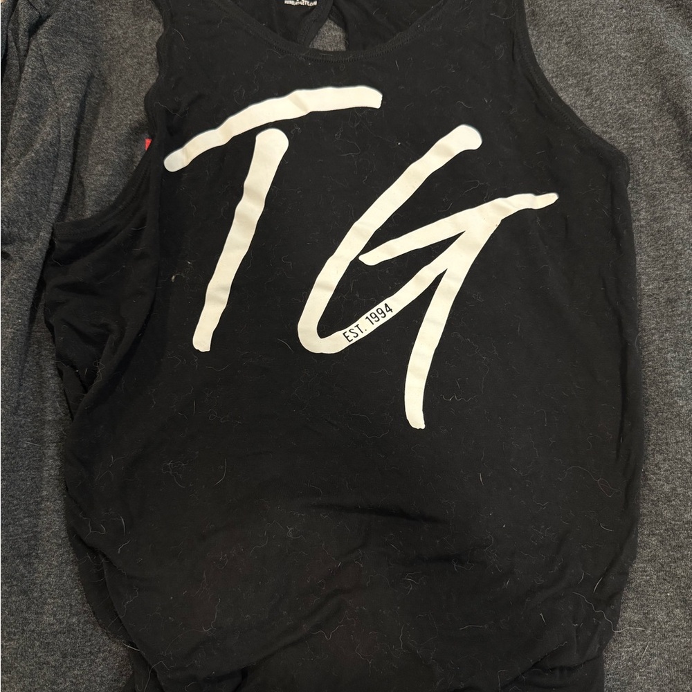 TOP GUN ALL-STARS YL-Black TG Graphic Tank Top Cheer
